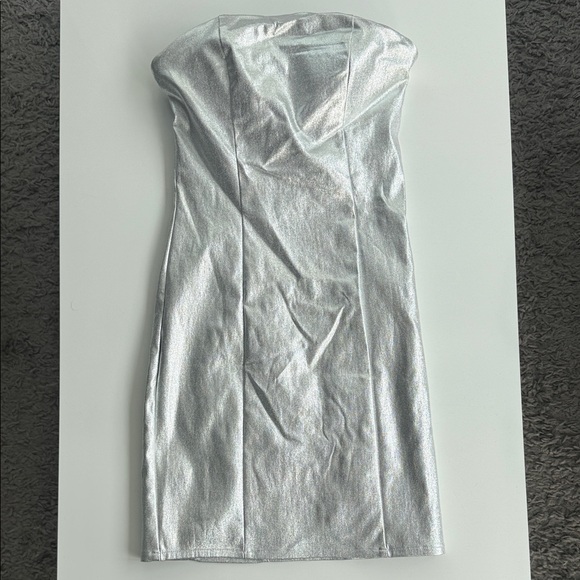 Fashion Nova Dresses & Skirts - Fashion Nova Silver Strapless Bodycon Dress